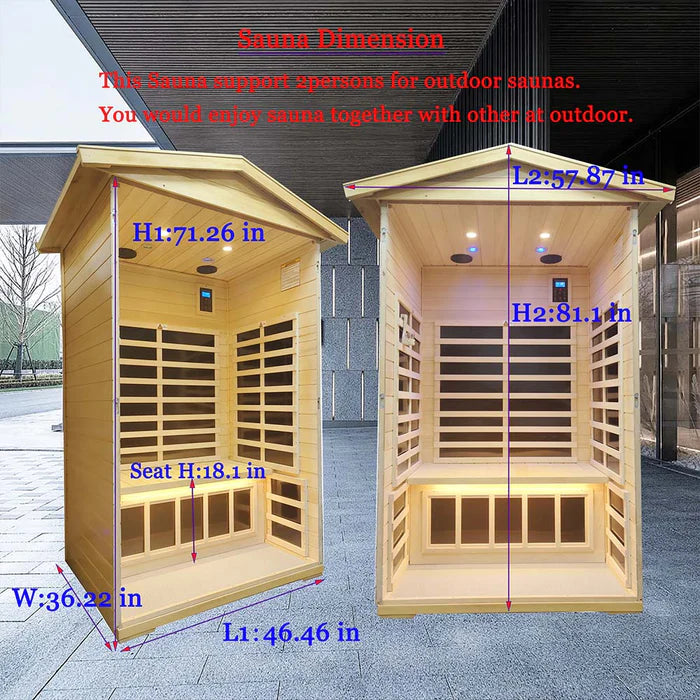 Wizzi Outdoor Two Person Infrared Sauna